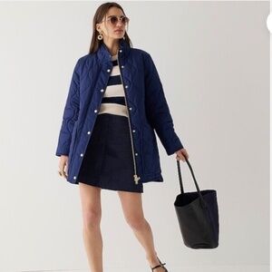 J Crew Quilted Cocoon Puffer Coat, Small Tall